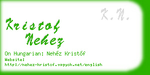 kristof nehez business card